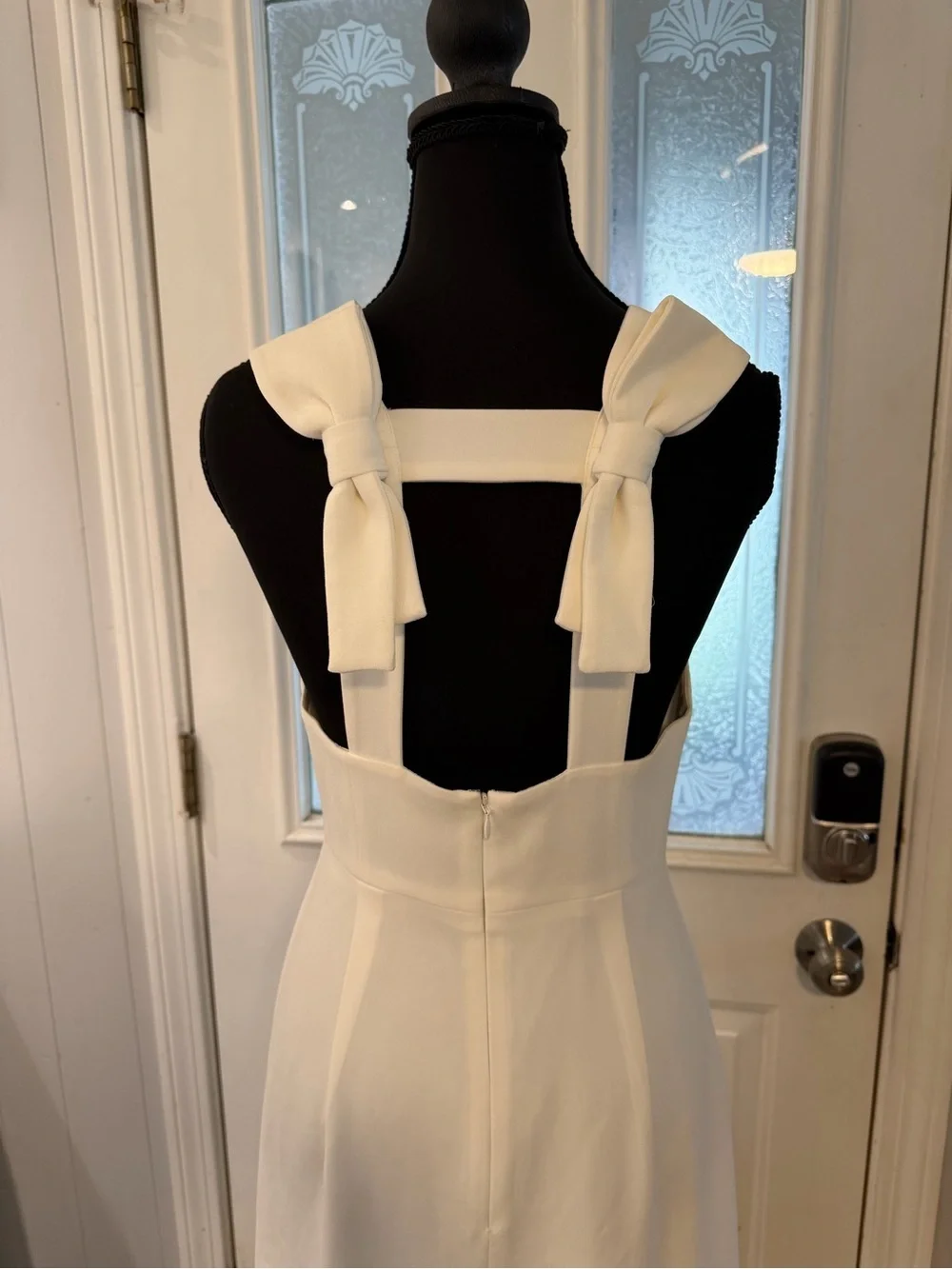 Club Monaco White Square Neck Bow Back Sheath Dress Size 2